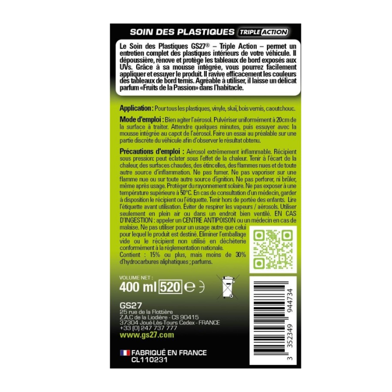 GS27 Soin des plastiques triple action