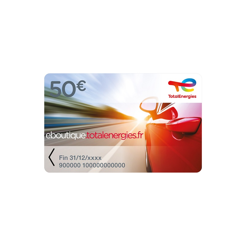 Carte cadeau carburant Jubileo TotalEnergies 50€