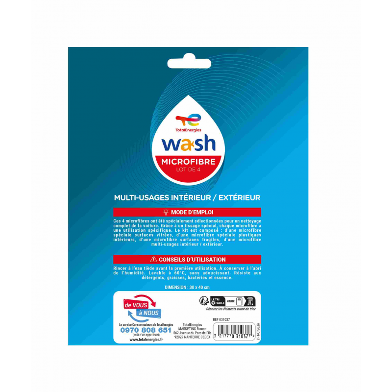 Lot de 4 microfibres Wash