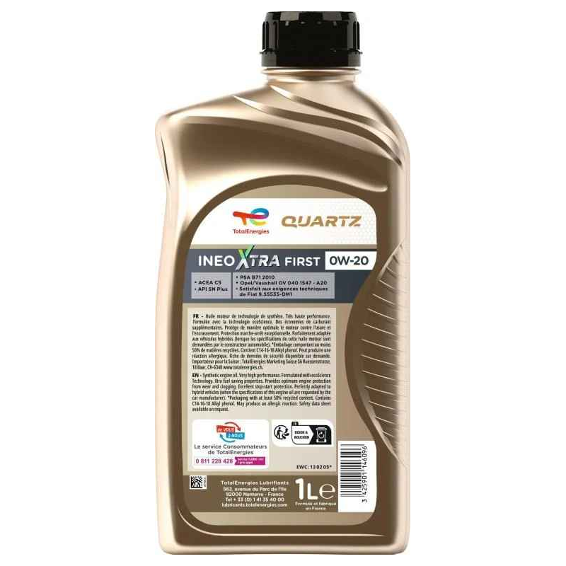 Huile moteur Quartz Ineo Xtra First 0W-20 1L