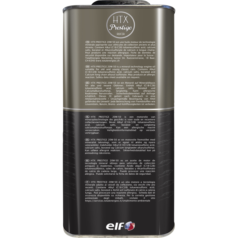 Huile voiture ancienne HTX Prestige 20W50 5L