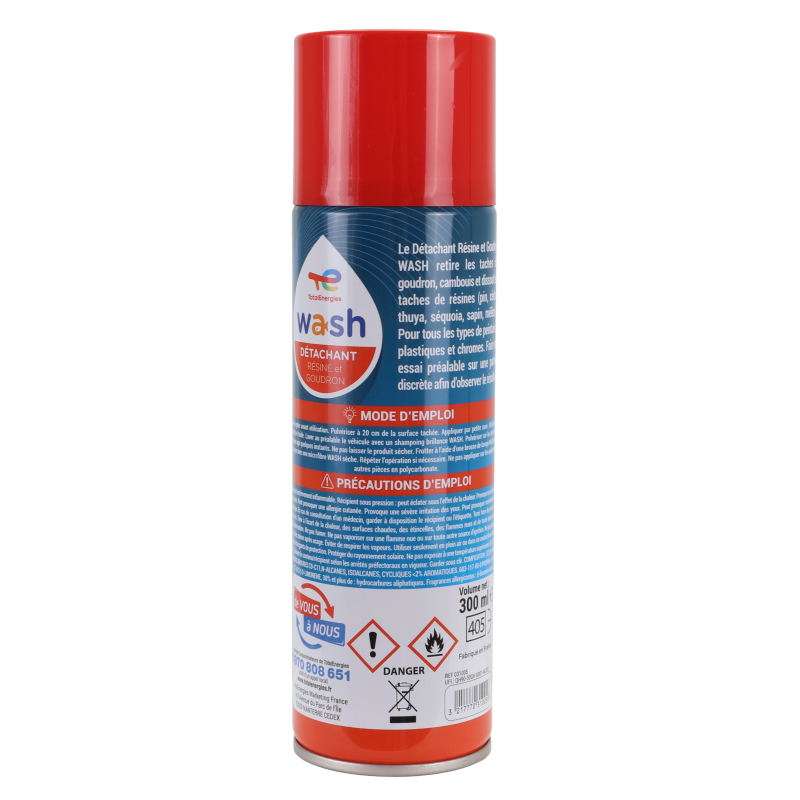 Détachant résine et goudron pour carrosserie Wash