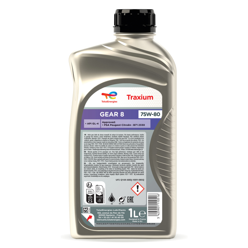 Huile boîte vitesse 75W-80 Traxium 1L - E-Boutique TotalEnergies
